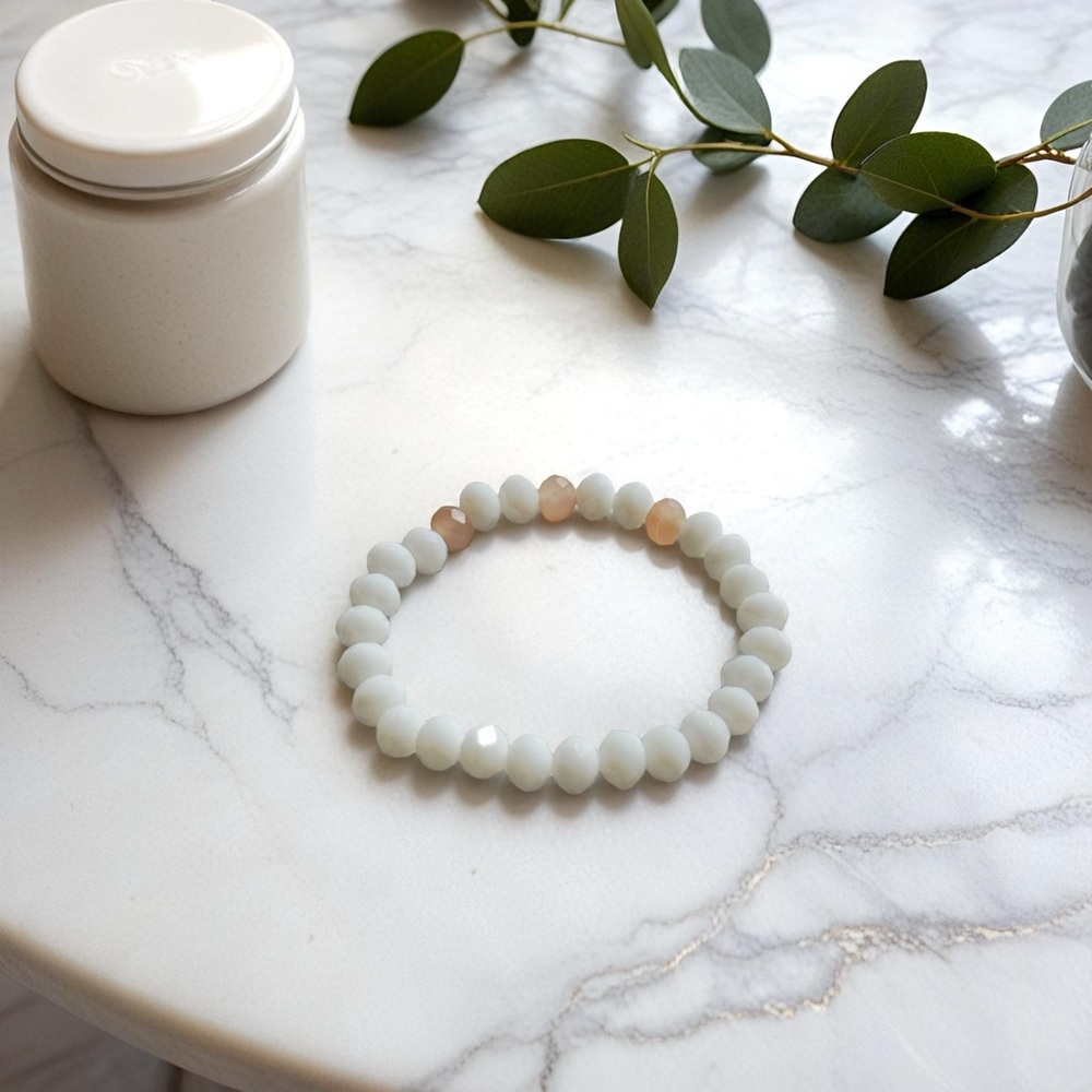White Jelly Beaded Bracelet